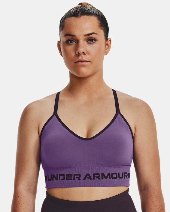 Women's UA Seamless Low Long Sports Bra in Purple image number 2